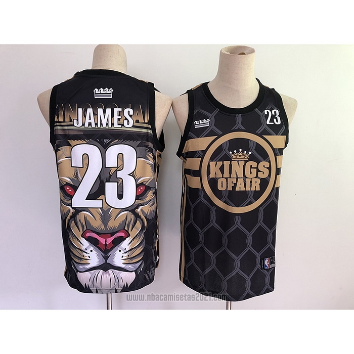 Camiseta Los Angeles Lakers Lebron James #23 Lion Negro